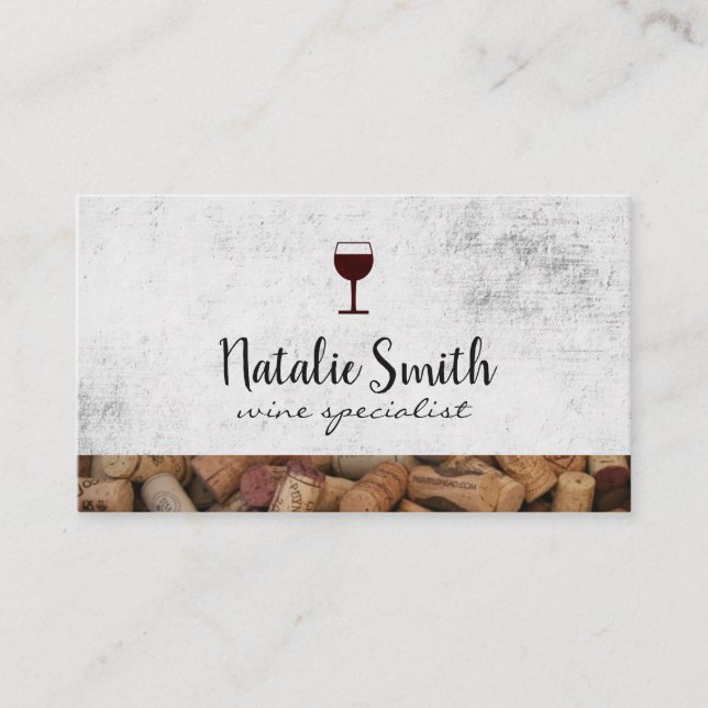 Wine Stain | Corks Trim | Winery Vineyard Business Card (Front)