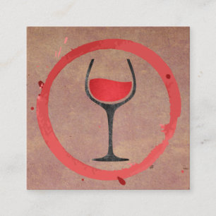 Wine Stain   Glass of Wine Icon Square Business Card