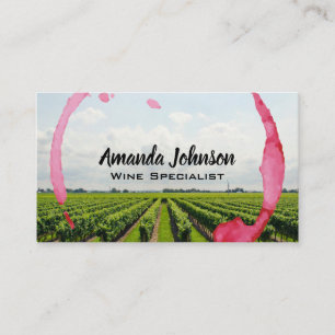 Wine Stain Vineyard Field Business Card