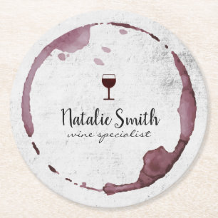 Wine Stain (wine glass) Round Paper Coaster