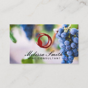 Wine Stain Wine Grapes Vineyard Business Card
