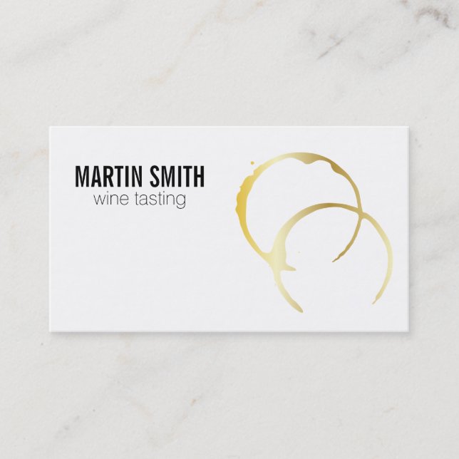 Wine Stains (gold) Business Card (Front)