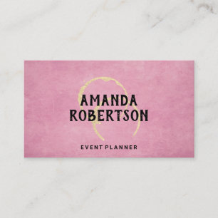 Wine Stains Pink Grunge Business Card