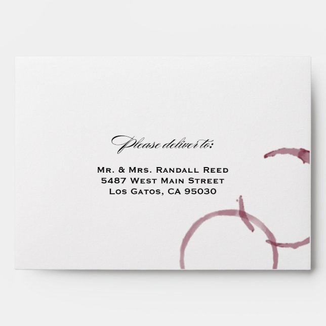 Wine Stains Winery Vineyard Wedding Envelope (Front)