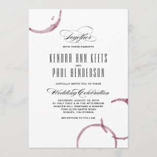 Wine Stains Winery Vineyard Wedding Invitation