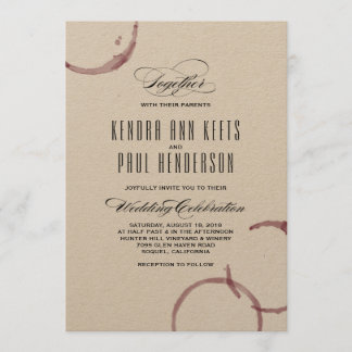 Wine Stains Winery Vineyard Wedding Invitation