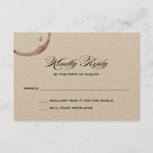 Wine Stains Winery Vineyard Wedding Response Card