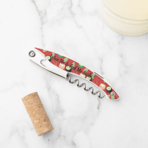 Wine & Sushi Red Custom Name Corkscrew
