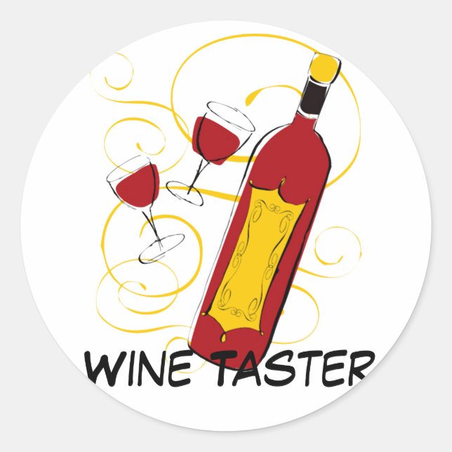 Wine Taster Classic Round Sticker (Front)