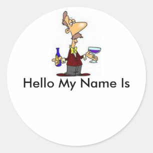 Wine_Taster, Hello My Name Is Classic Round Sticker