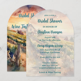 Wine Tasting and Luncheon Bridal Shower Invitation