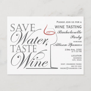 Wine tasting Bachelorette Party Invitation design Postcard