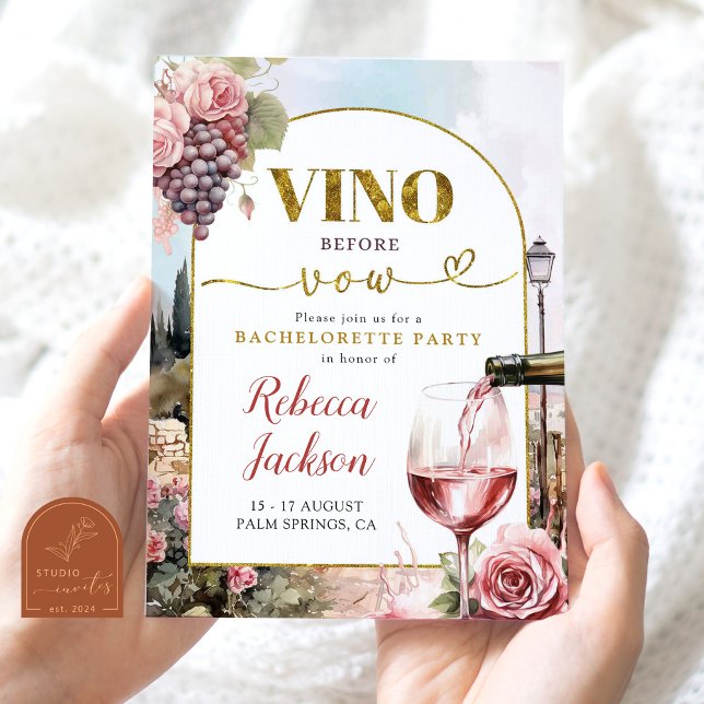 Wine Tasting Bachelorette Party Weekend Itinerary Invitation (Creator Uploaded)