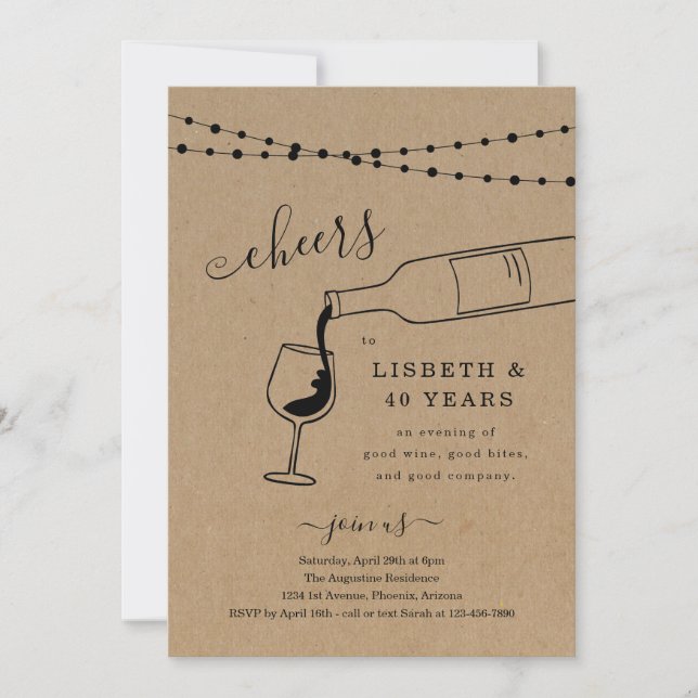 Wine Tasting Birthday Party Invitation (Front)