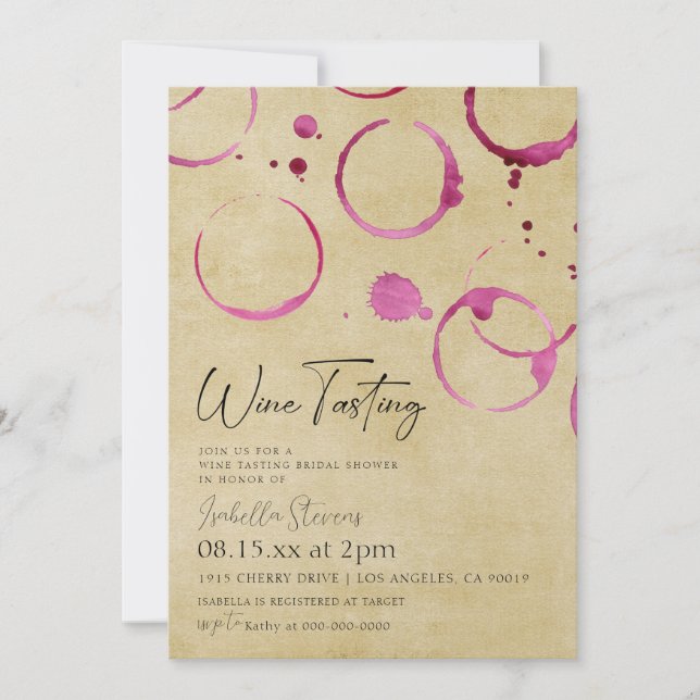 Wine Tasting Bridal Shower Invitation (Front)