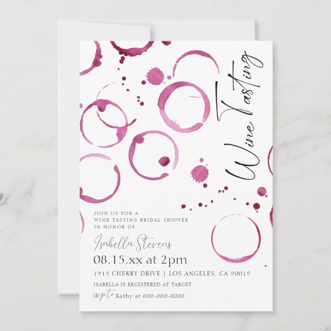 Wine Tasting Bridal Shower Invitation (Front)