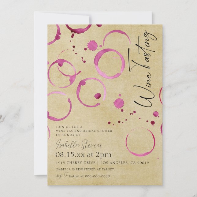 Wine Tasting Bridal Shower Invitation (Front)