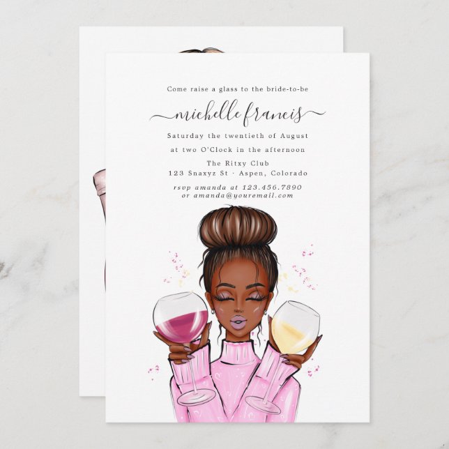 Wine Tasting Bridal Shower Invitation (Front/Back)