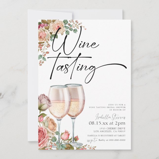 Wine Tasting Bridal Shower Invitation (Front)