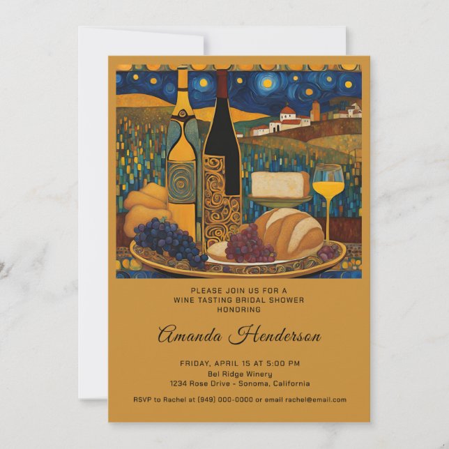 Wine Tasting Bridal Shower Invitations (Front)