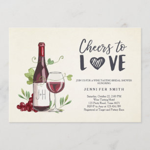Wine Tasting Bridal shower invite Rustic Winery