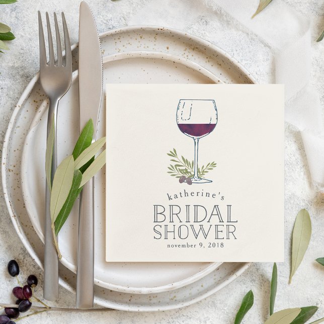 Wine Tasting Bridal Shower Napkin (Creator Uploaded)