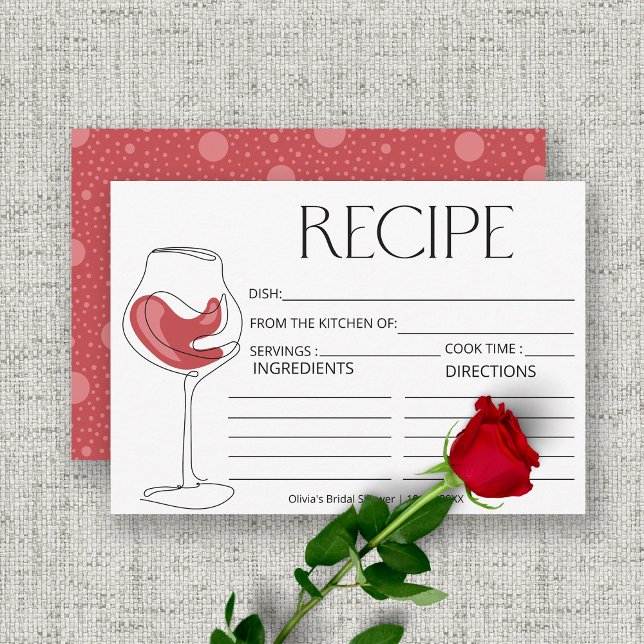 Wine Tasting Bridal Shower Recipe card (Creator Uploaded)