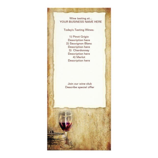 wine tasting card rack (Front)