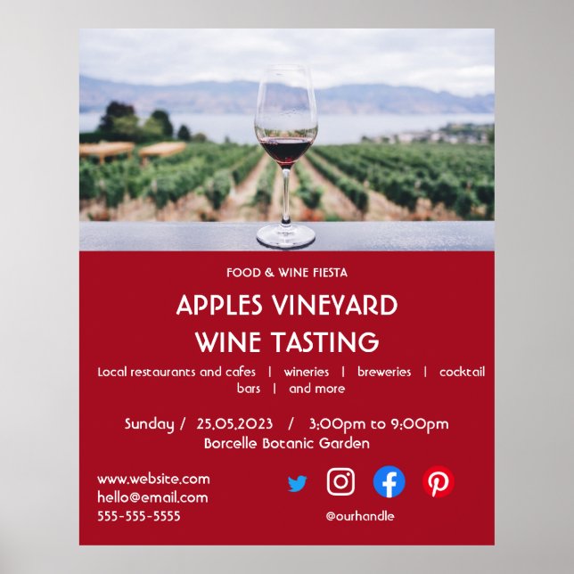 wine tasting charity vineyard food drink festival  poster (Front)