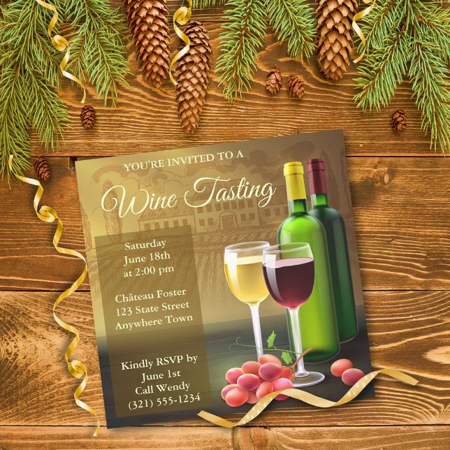 Wine Tasting Cocktail Party Invitation (Creator Uploaded)