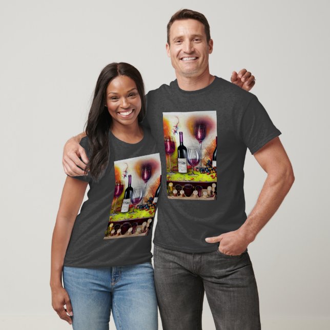Wine Tasting Colourful Digital Art    T-Shirt (Unisex)