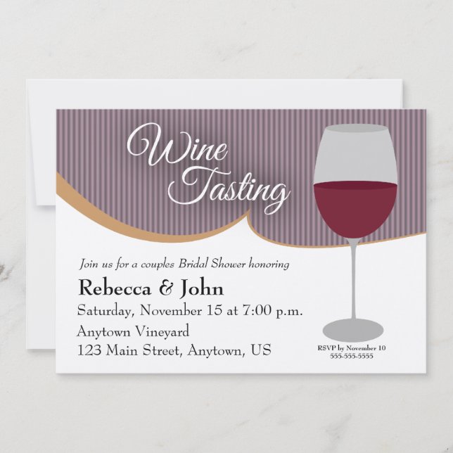 Wine Tasting Couples Bridal Shower Invitation (Front)