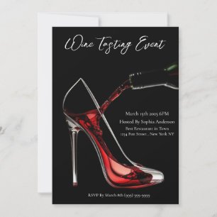 Wine Tasting Event-Stiletto and Wine Invitation