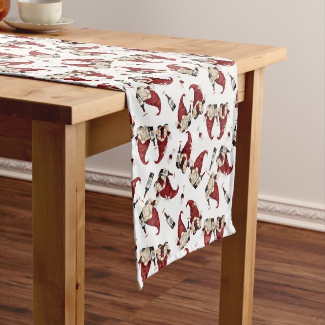 Wine Tasting Gnomes Short Table Runner (In Situ)