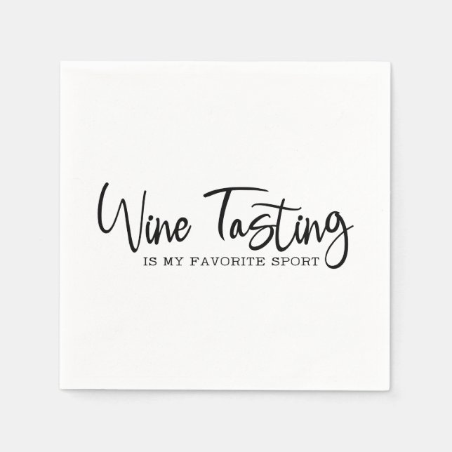 Wine Tasting is my Favourite Sport Party Plates Napkin (Front)