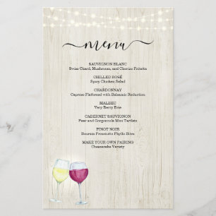 Wine Tasting Menu