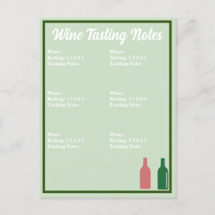 Wine Tasting Notecard Postcard