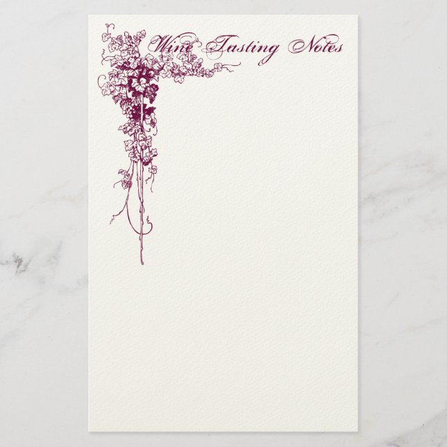 Wine Tasting Notes Stationery (Front)