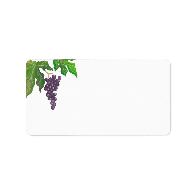 Wine Tasting Party Grapes Blank Address Label (Front)