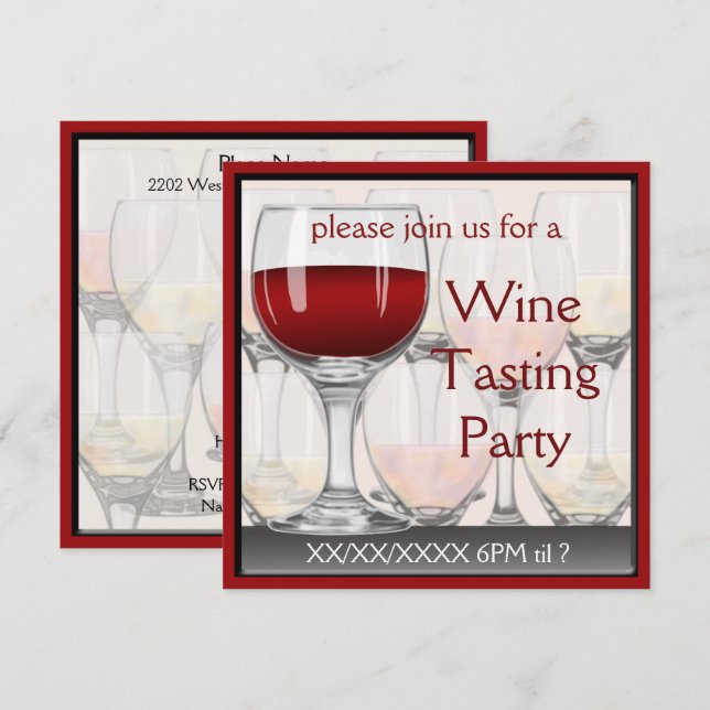 Wine Tasting Party Invitation (Front/Back)