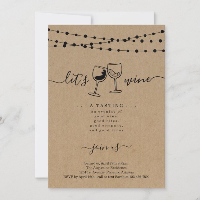 Wine Tasting Party Invitation (Front)