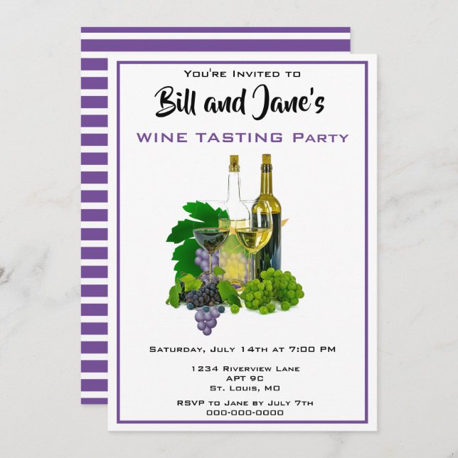 Wine Tasting  Party Invitation (Front/Back)
