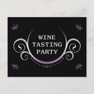 wine tasting party invitation postcard