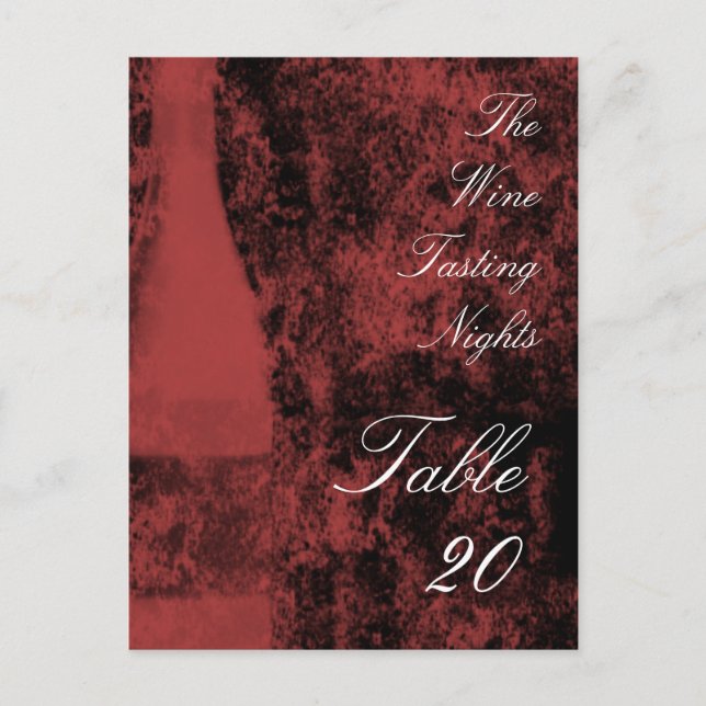 Wine tasting party Table Number Postcard (Front)
