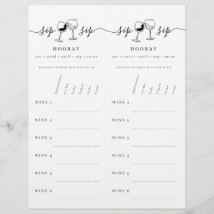 Wine Tasting Rating Scorecard Custom Letterhead