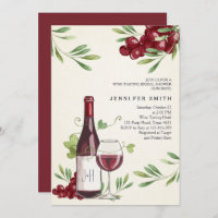 Wine Tasting Shower Invitation Winery Country Barn