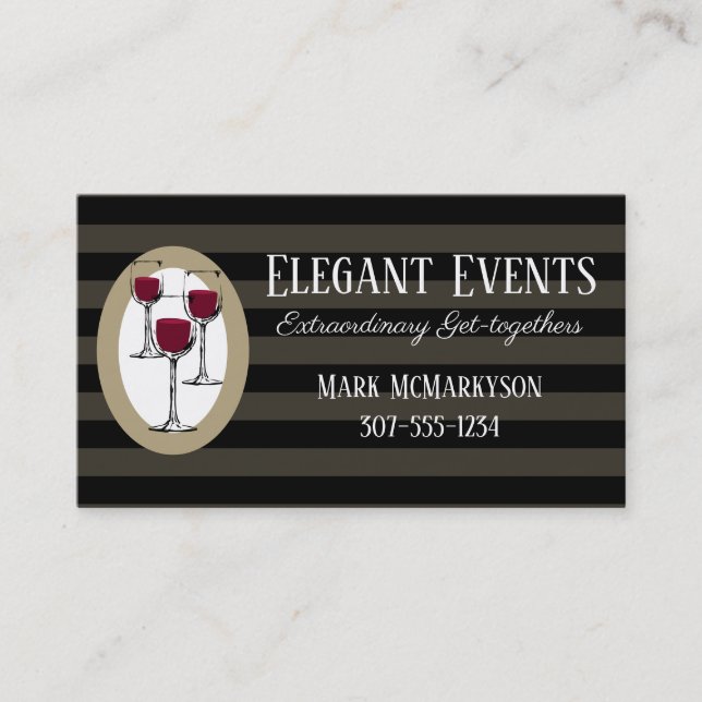 Wine tasting sommelier catering business card, ... business card (Front)