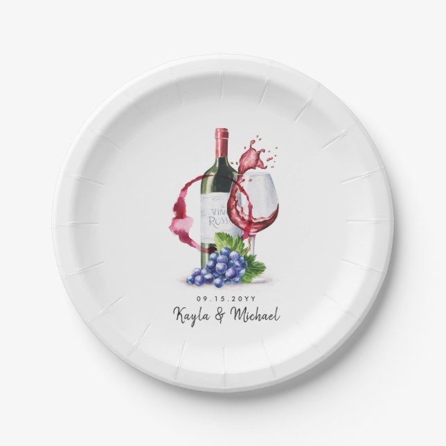 Wine Tasting | Special Occassion Celebration Paper Plate (Front)