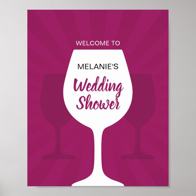 Wine Tasting Wedding Shower Welcome Poster (Front)