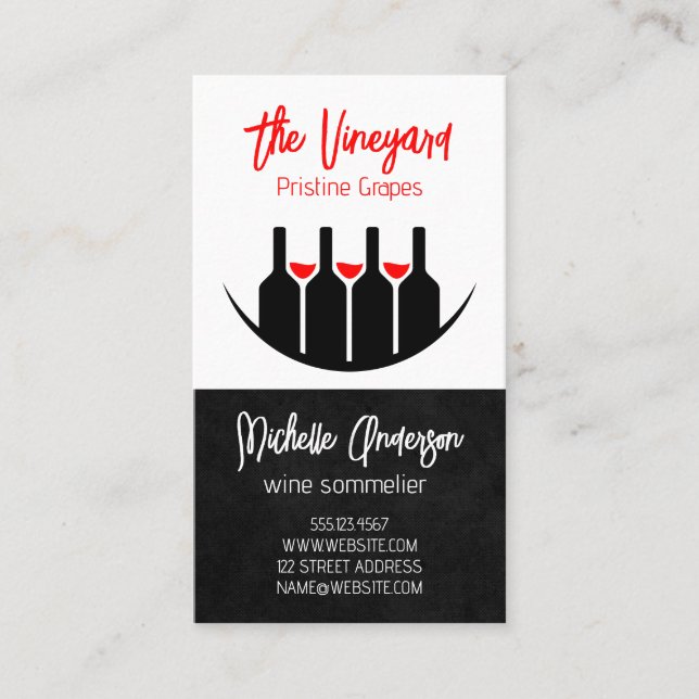 Wine Tastings | Bottles and Glasses  Business Card (Front)